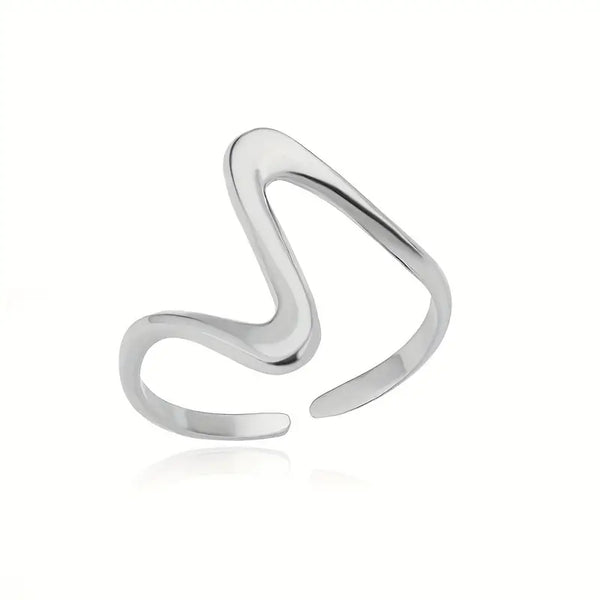 Inel Silver Flow Line – ajustabil
