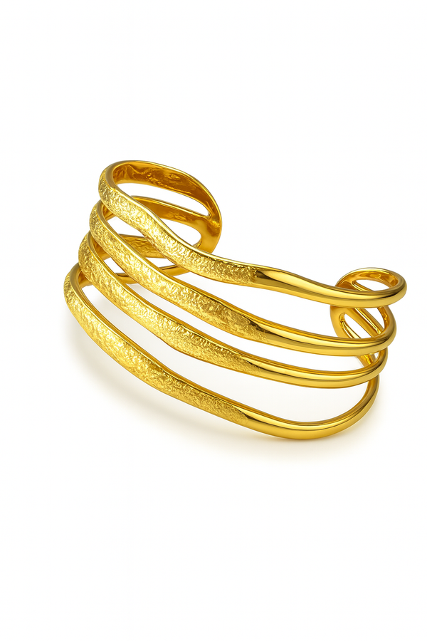 Bratara Gold Quad Wave