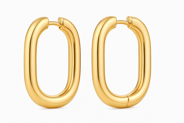 Cercei Huggie Oval – Gold Edition