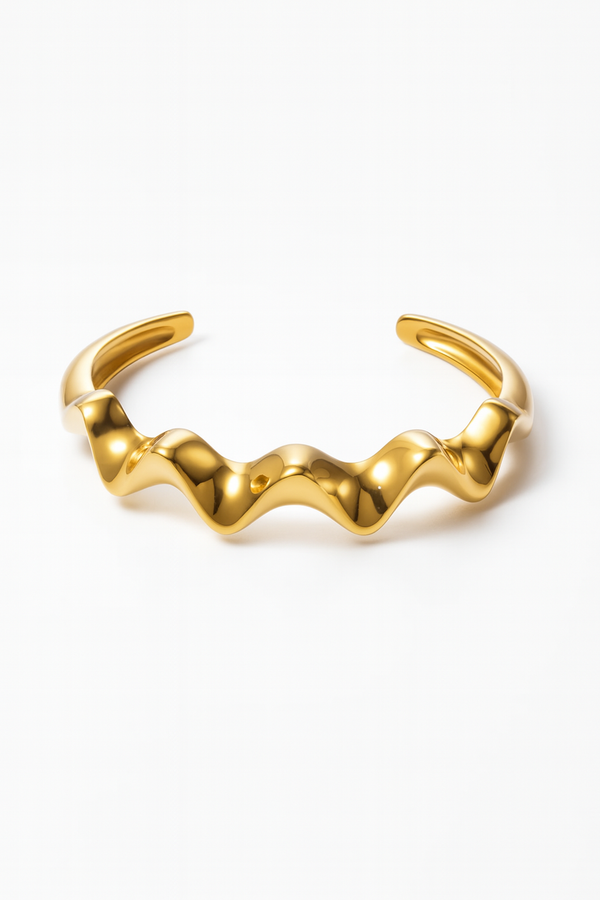 Bratara Gold Wave Cuff