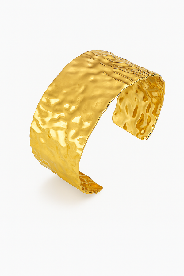 Bratara Gold Crinkle Wide