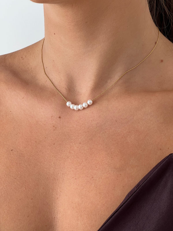 Colier Golden Pearl Curve