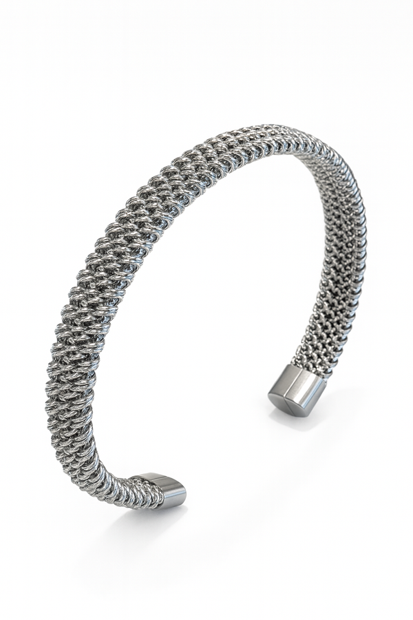Bratara Silver Twist Mesh
